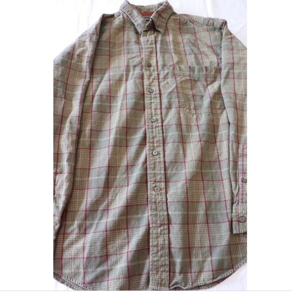 St. John's Bay Plaid Flannel Shirt Green Size L - Picture 2 of 6